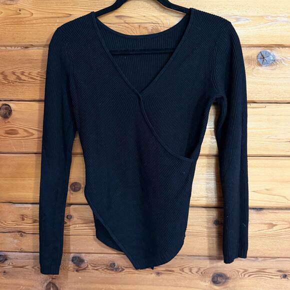 Lululemon Wrap It Back Sweater Black Size 4 - Picture 2 of 5